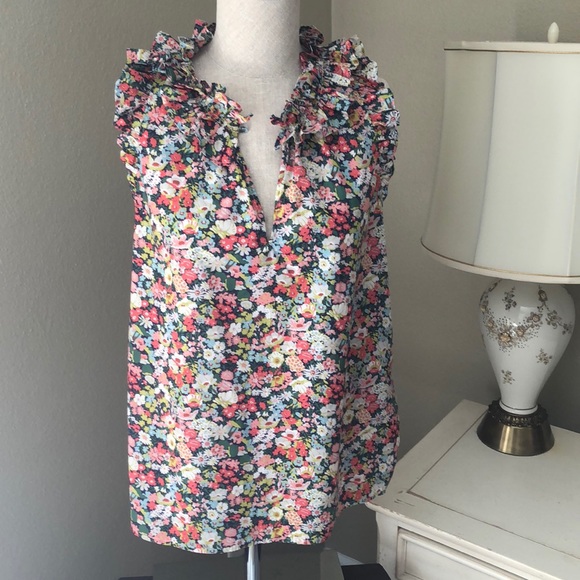 J. Crew Tops - J.Crew Liberty Print Sleeveless Blouse SZ 4